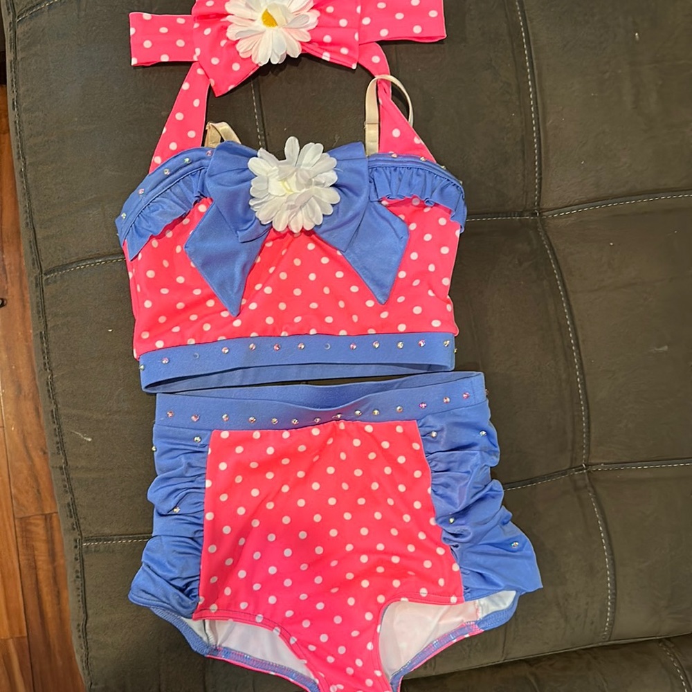 Weissmans Polka Dot 2 Piece Bathing Suit Costume
